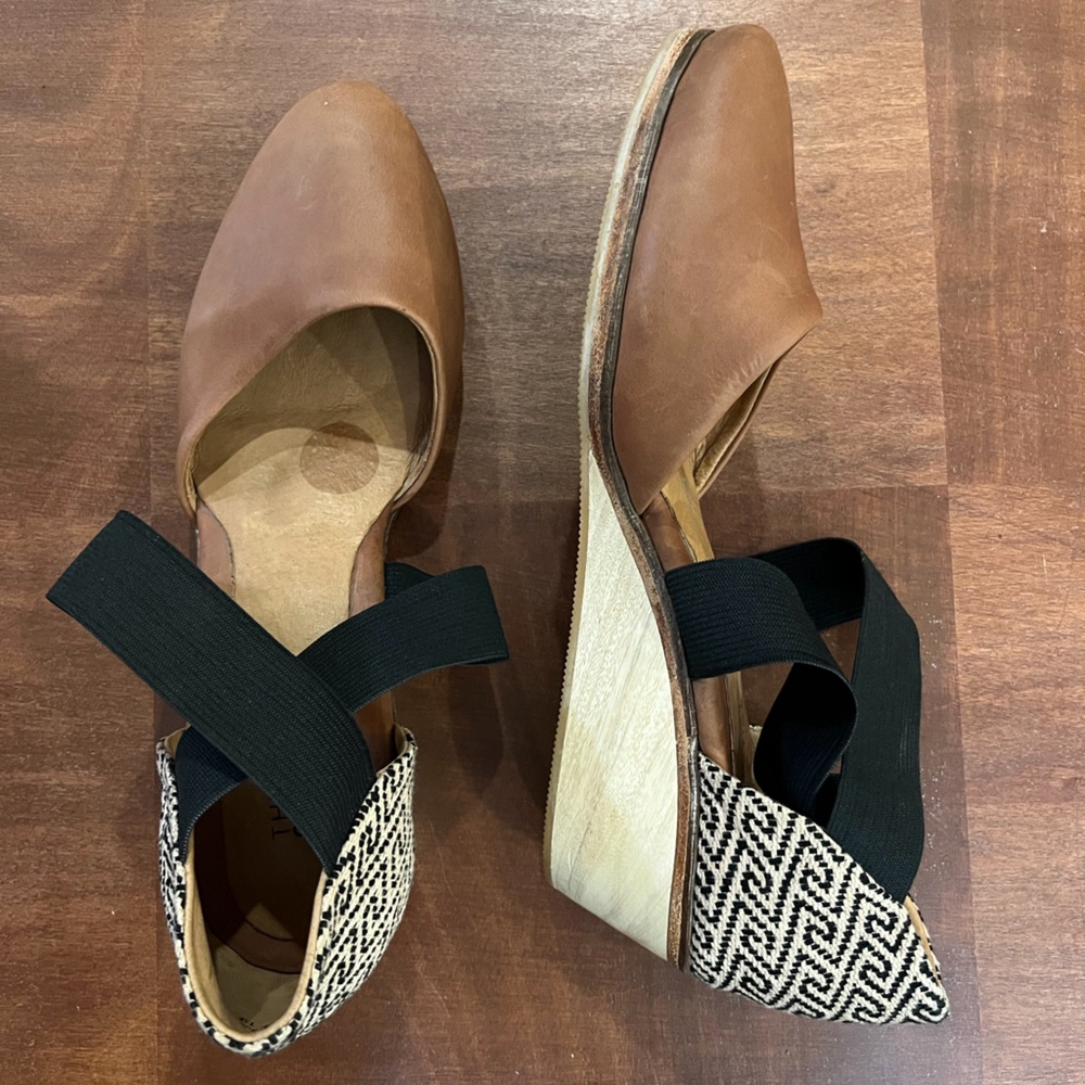 The Root Collective Leather Wedges Shoes Size 10